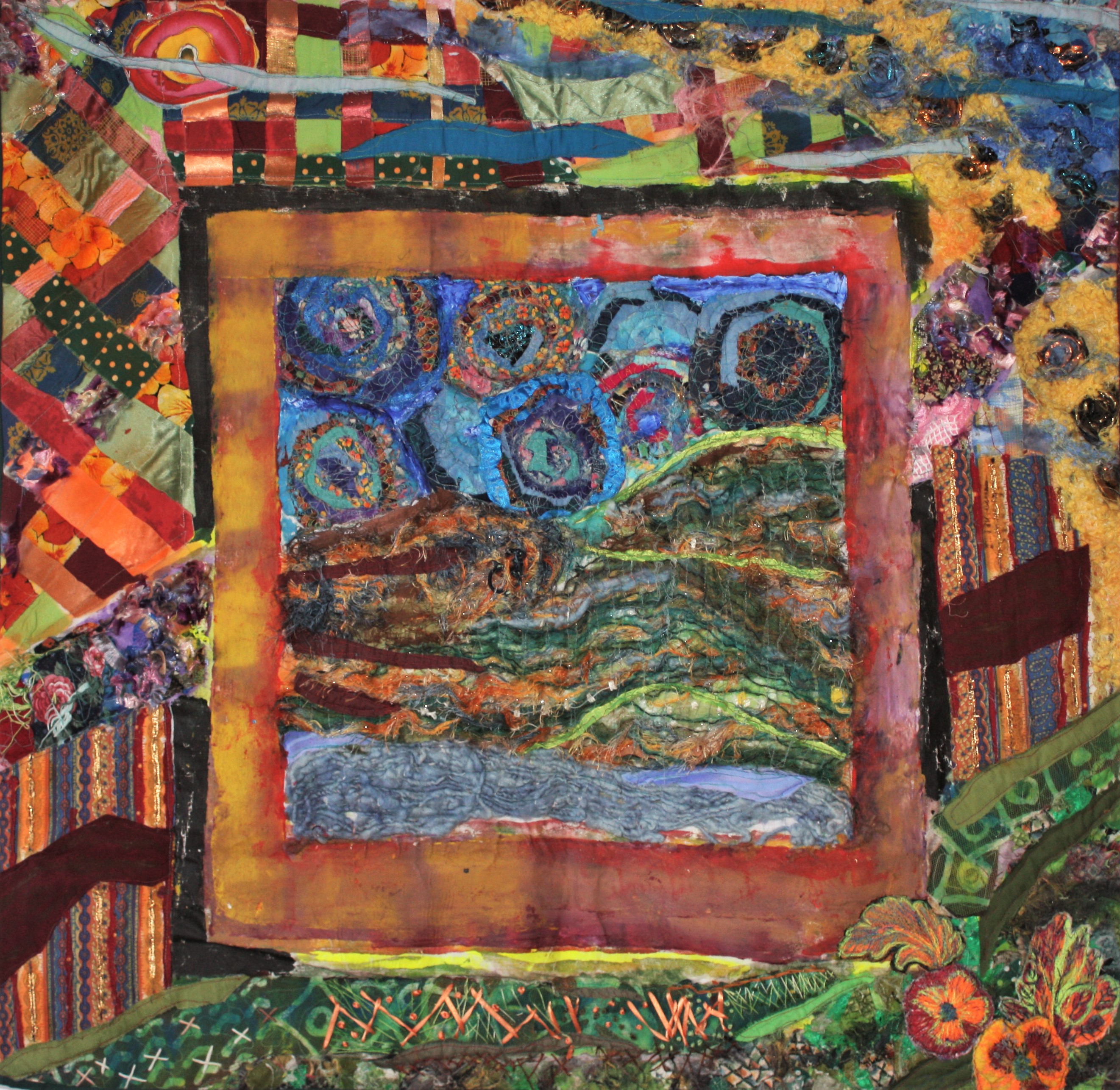 The Beginning — art quilt by Enid Viljoen, fibre artist